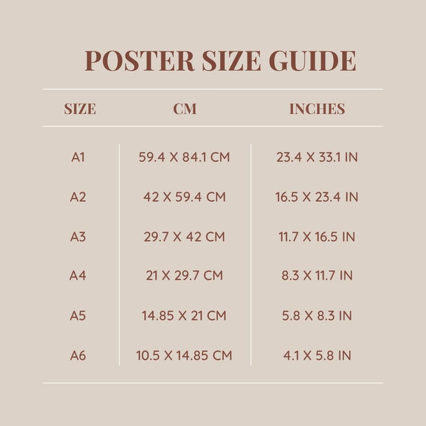 wall art table size guide