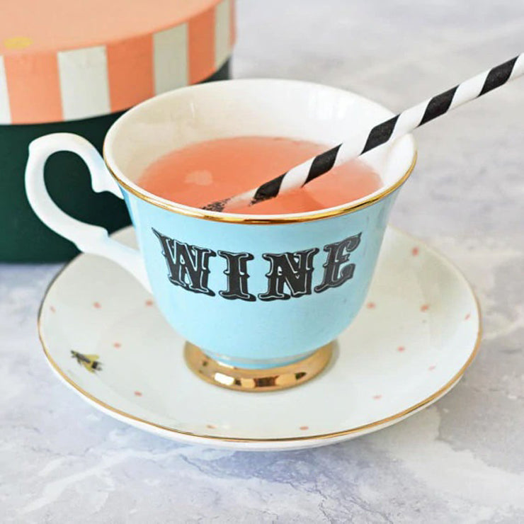 wine teacup saucer set
